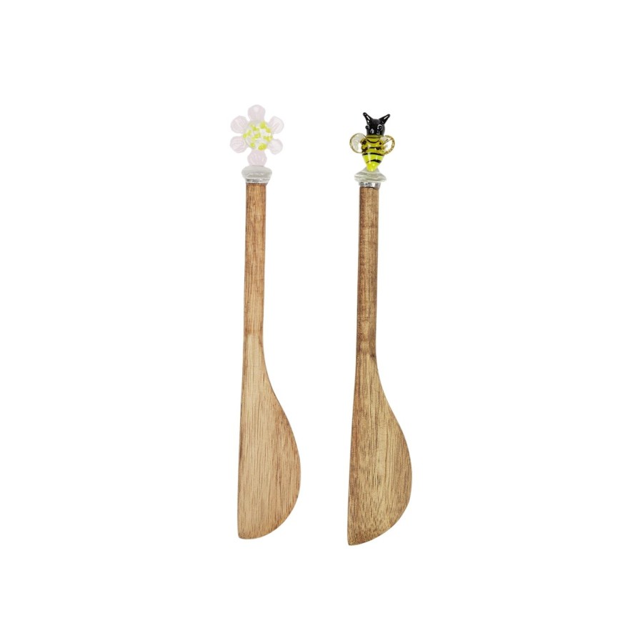 Dining & Entertaining | Coast To Coast Home Buzz Set/2 Wood/Glass Spreaders 4X8.5Cm