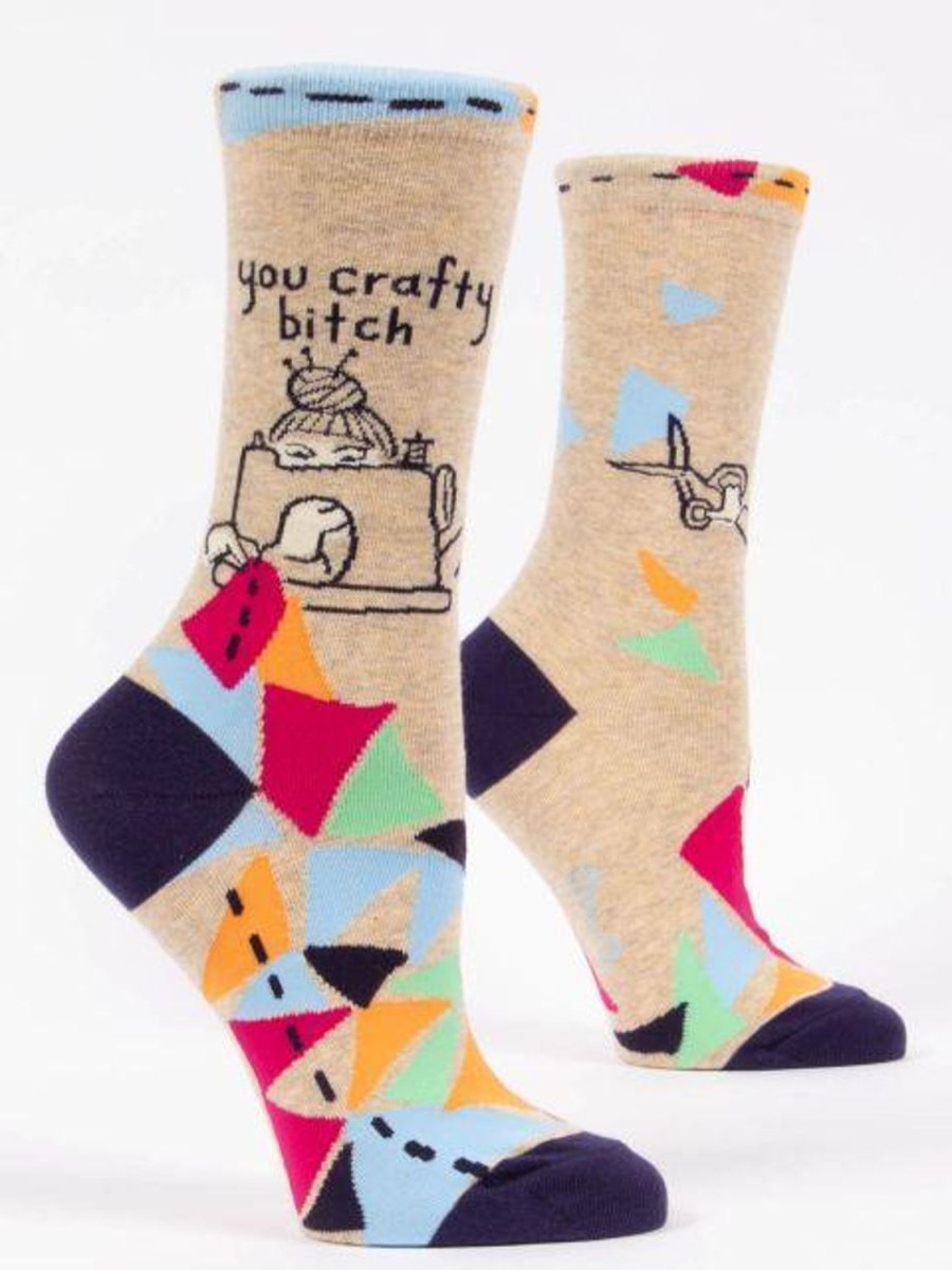 Fun & Games | Blue Q You Crafty Bitch Women'S Crew Socks