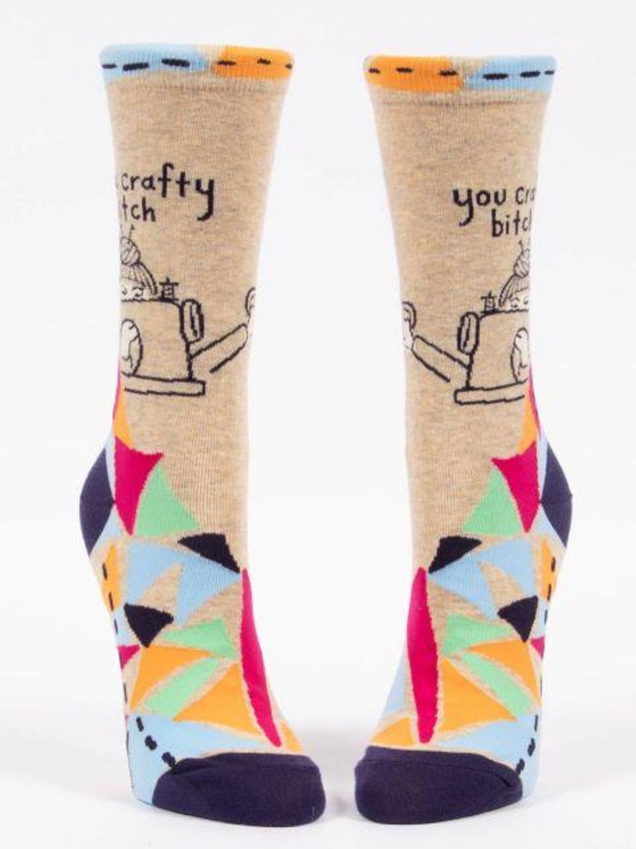 Fun & Games | Blue Q You Crafty Bitch Women'S Crew Socks