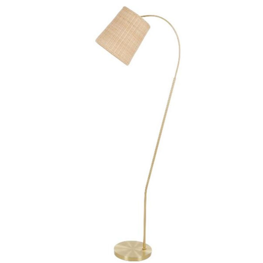 Lighting | Coast To Coast Home Reina Rattan Floor Lamp - Natural/Gold