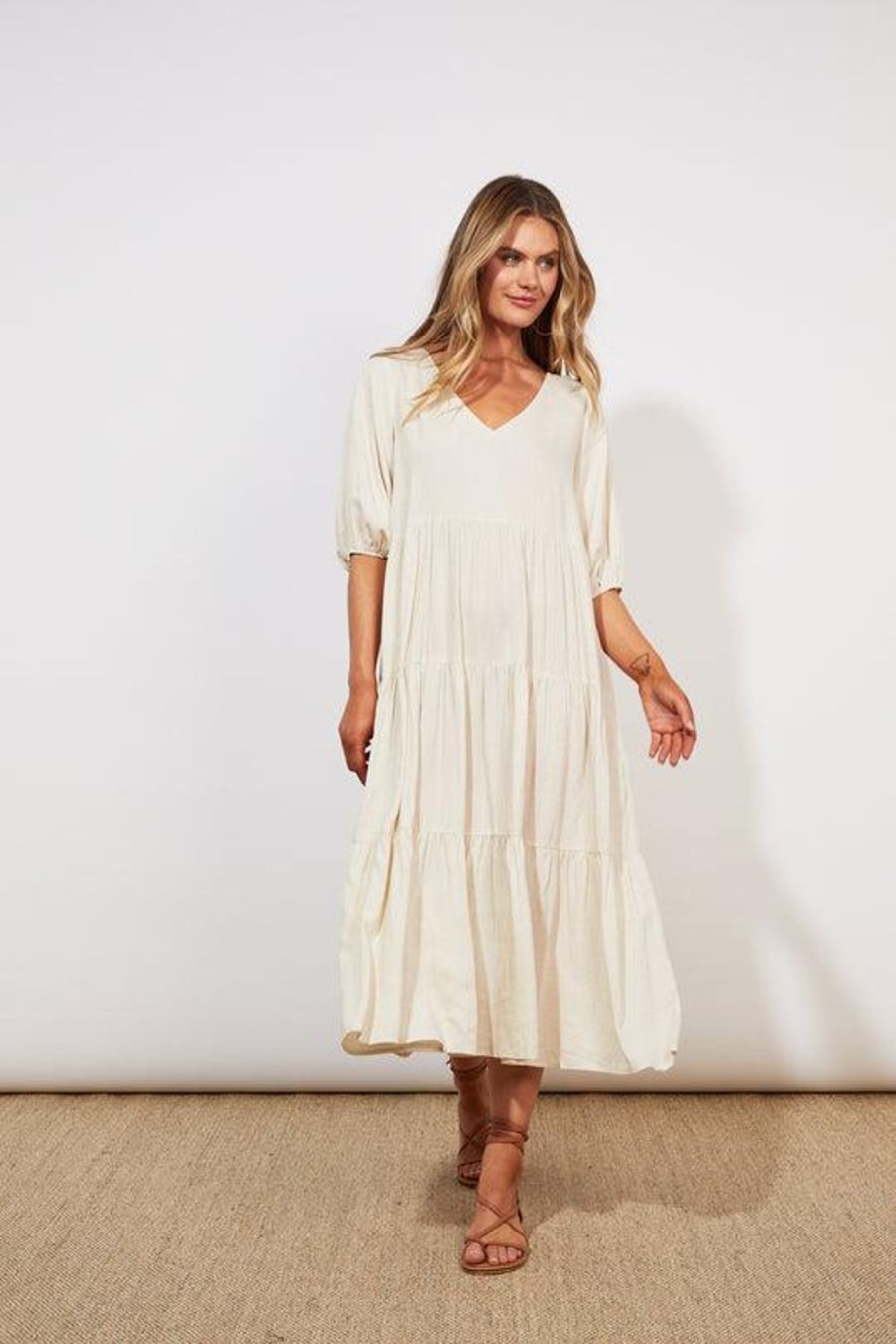 Dresses | Haven Tanna Tiered Maxi - Sand