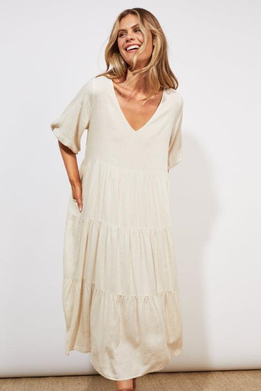 Dresses | Haven Tanna Tiered Maxi - Sand