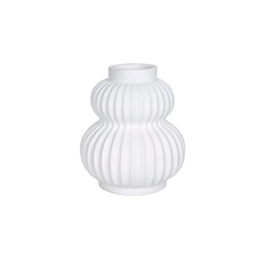 Pots, Planters & Vases | Pure Homewares Opera Resin White Ribbed Urchin Vase - Small