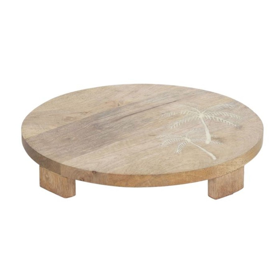 Dining & Entertaining | Coast To Coast Home Tropic Wood Inlay Footed Board 32Cm