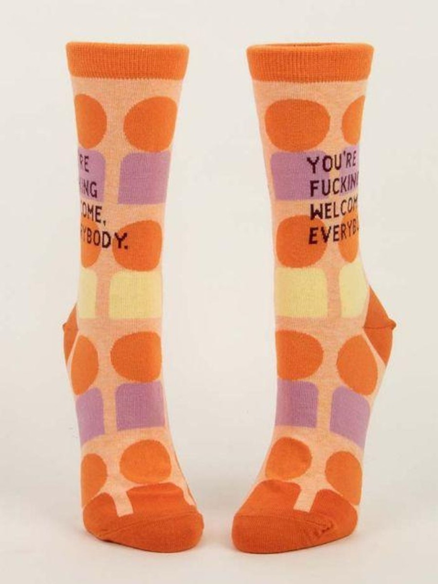 Fun & Games | Blue Q You'Re Fucking Welcome, Everybody Women'S Crew Socks