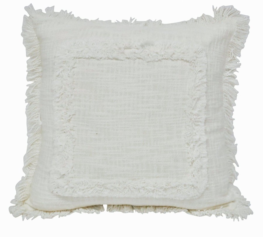 Soft Furnishings | Robert Mark Amina Textured White Cushion 45X45Cm