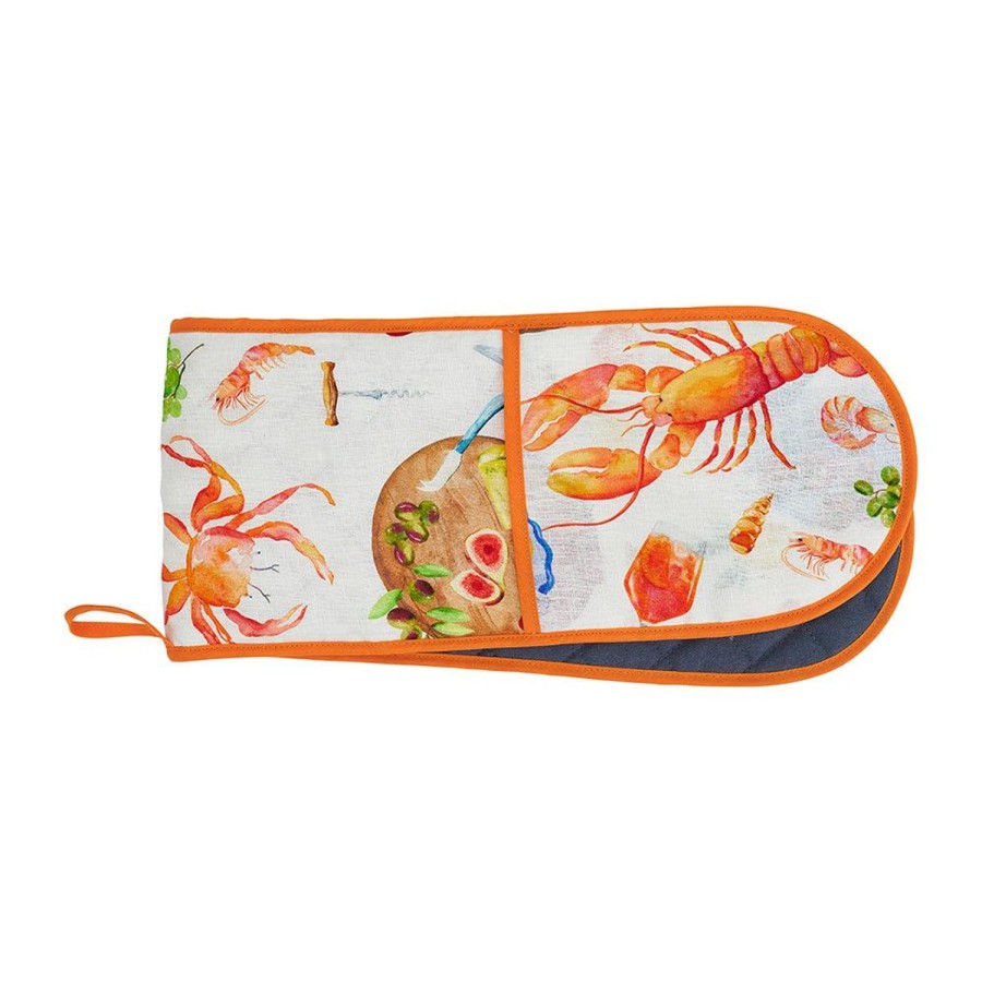 Kitchenware | Annabel Trends Double Oven Mitt - Linen - Seafood