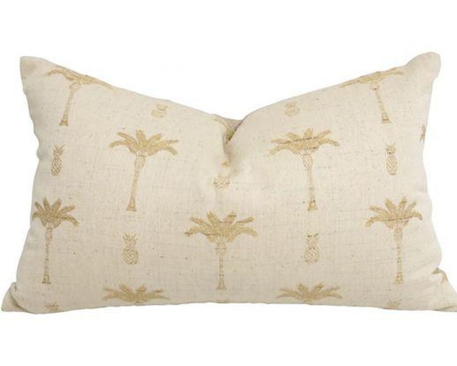 Soft Furnishings | Robert Mark Palm Cotton Silk Viscose Cushion 60X40Cm - Natural