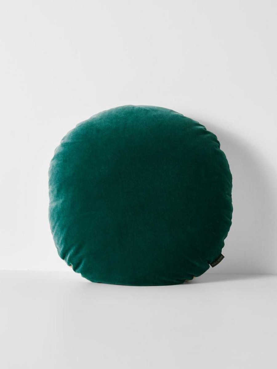 Soft Furnishings | Aura Luxury Velvet 55Cm Round Cushion - Forest Night