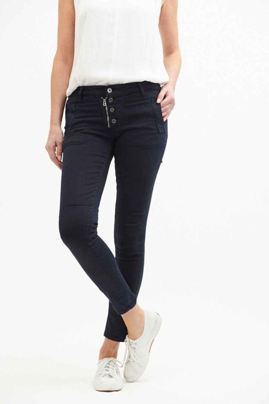 Jeans | Italian Star Classic Button Jean - Black