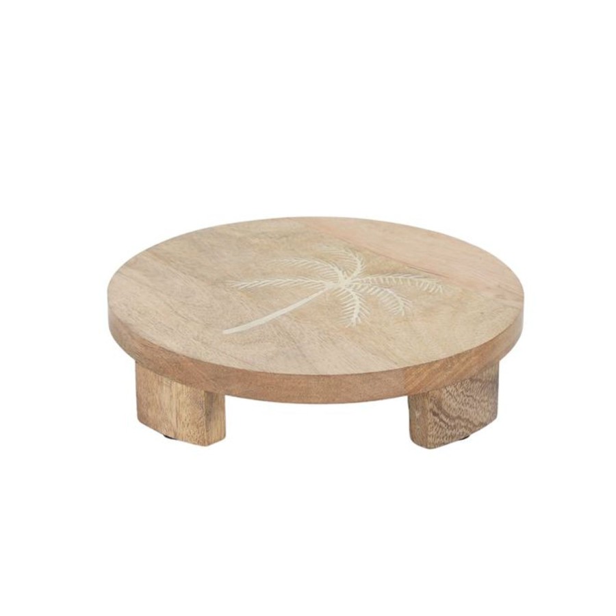 Dining & Entertaining | Coast To Coast Home Tropic Wood Inlay Footed Board 22Cm