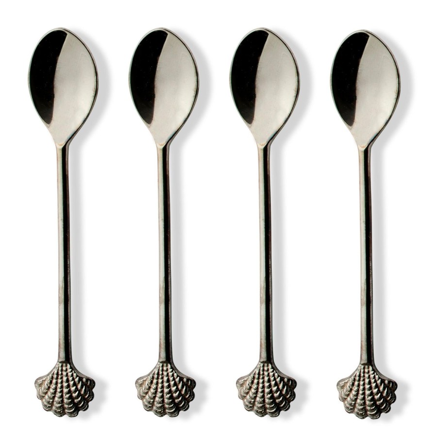 Dining & Entertaining | Madras Link Scallop Shell Silver Spoon Set Of 4