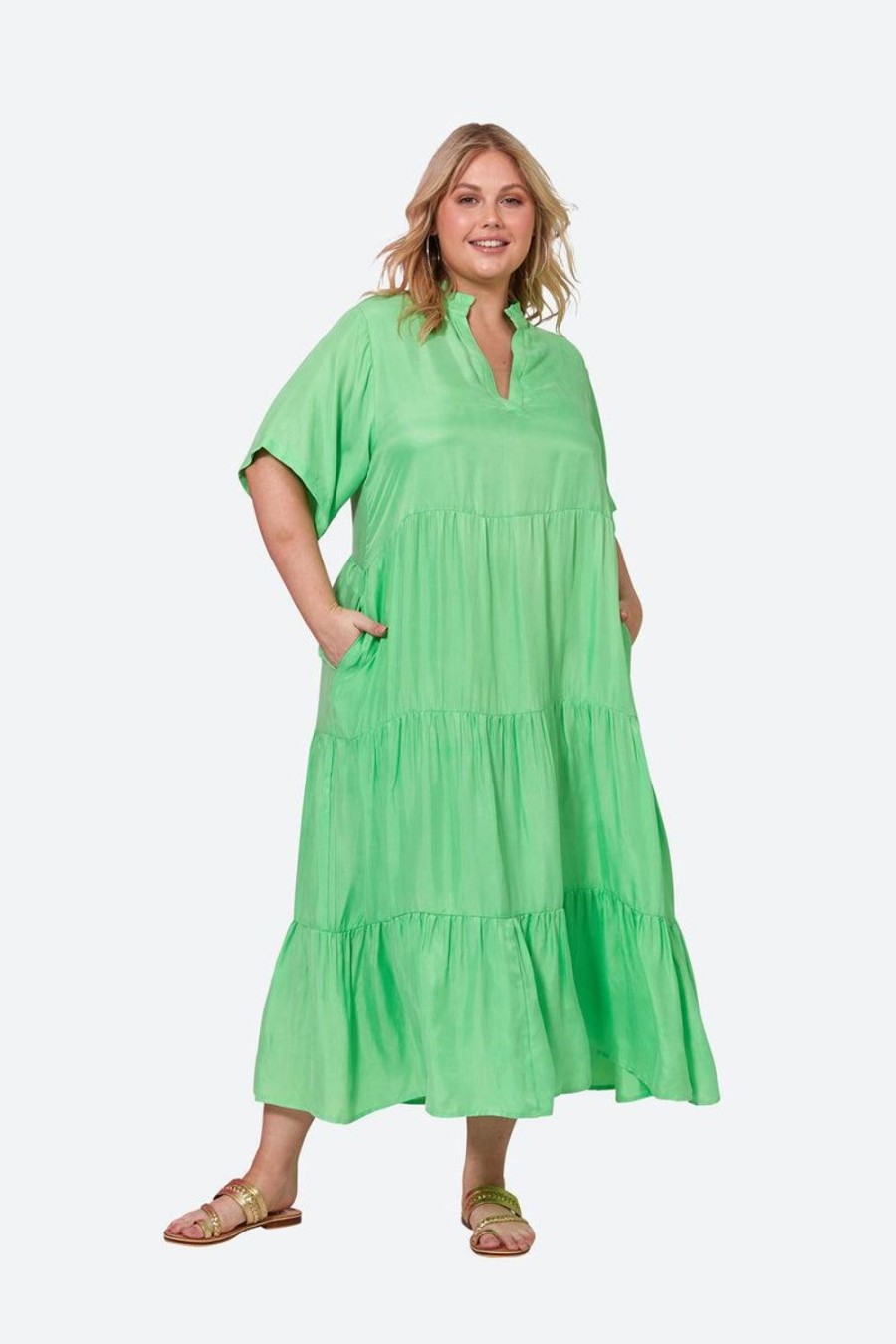 Dresses | Eb & Ive Elixir Tiered Dress - Kiwi