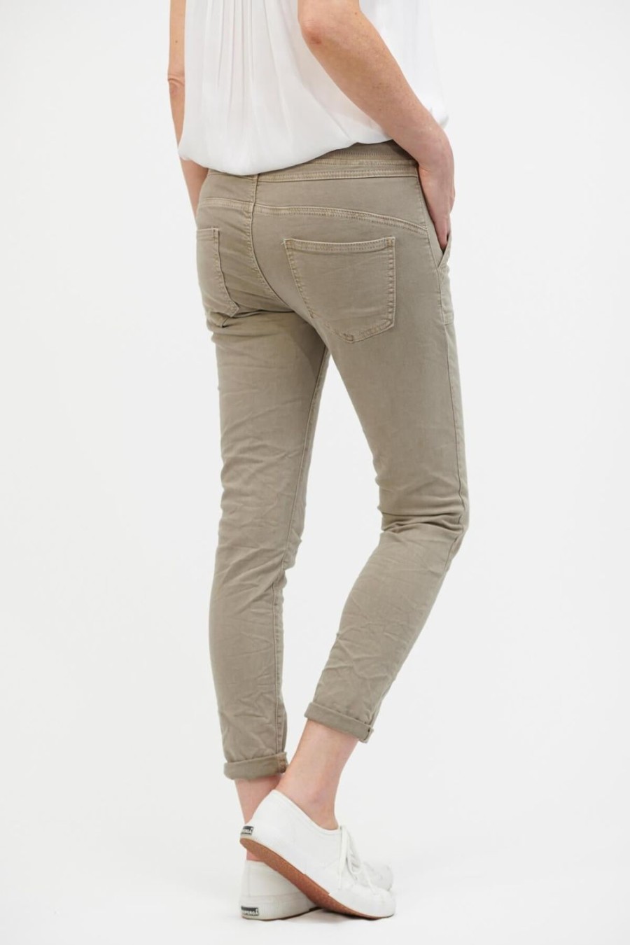 Jeans | Italian Star Classic Button Jean - Beige