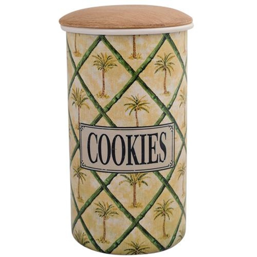 Kitchenware | DWBH Hand Finished Enamel Cookie Jar - Palm