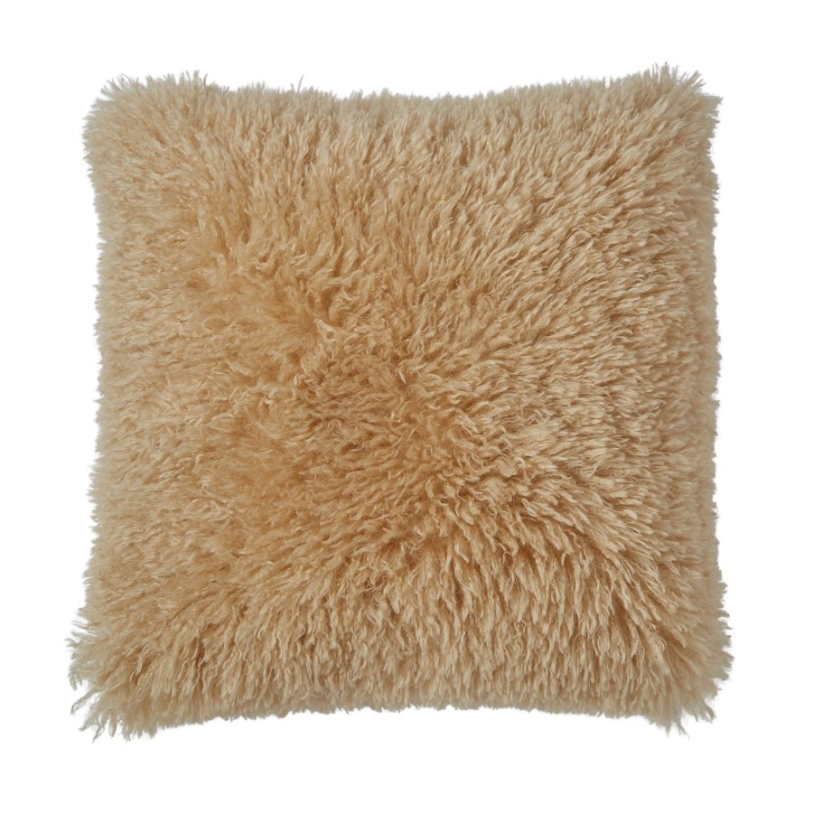 Soft Furnishings | Amalfi Long Faux Fur Cushion 50X50Cm - Gold