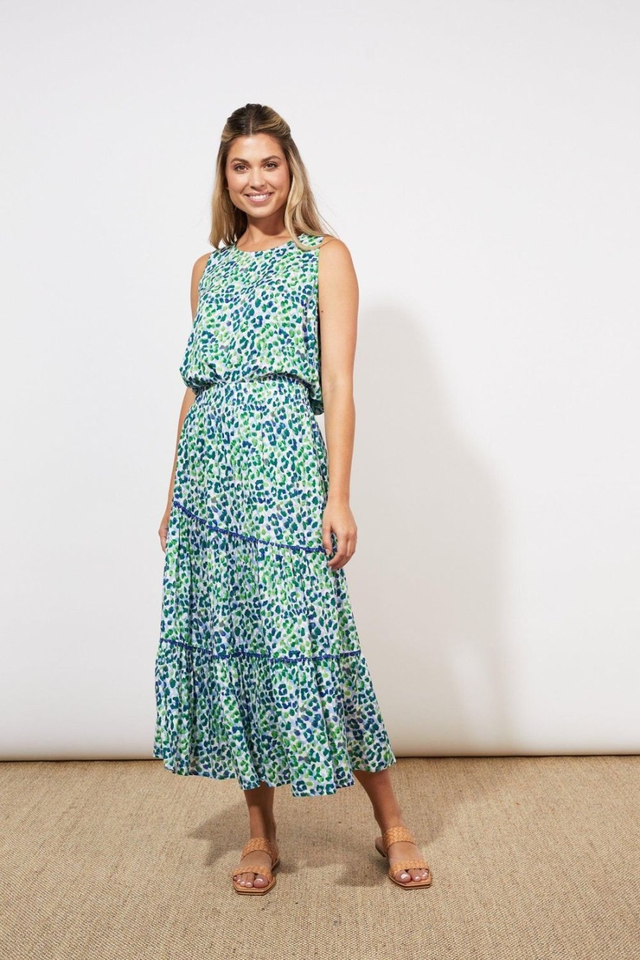 Skirts | Haven Lamu Tiered Maxi Skirt - Savanna Blue