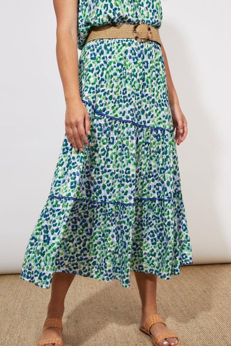 Skirts | Haven Lamu Tiered Maxi Skirt - Savanna Blue