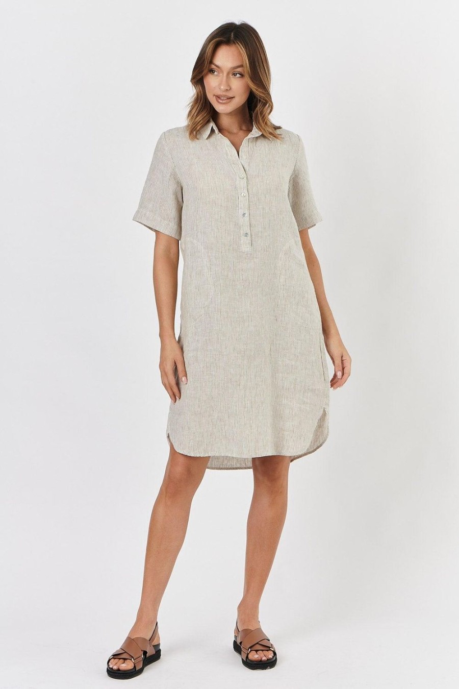 Dresses | Naturals by O&J Meghan Shirt Dress - Rattan