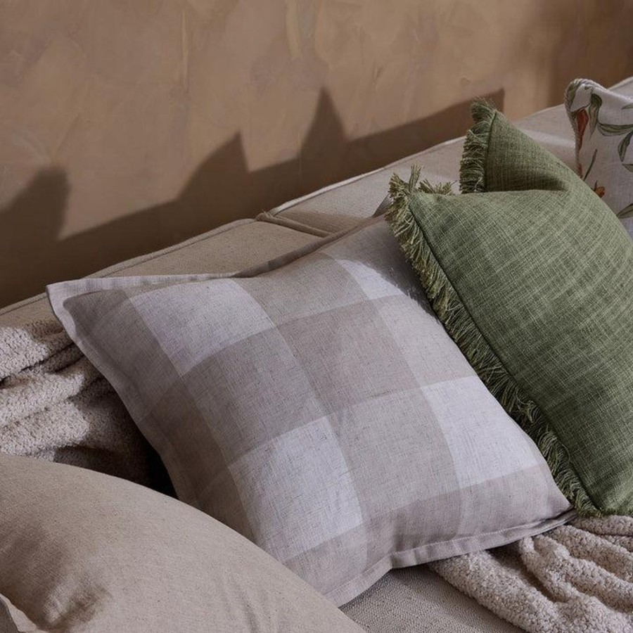 Soft Furnishings | Madras Link Allcot Neutral Check Cushion 50X50Cm