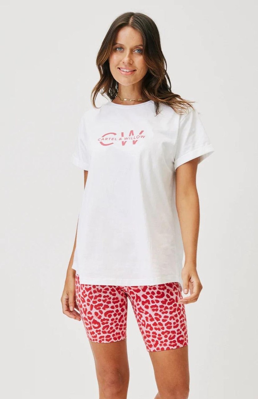 Tops | Cartel & Willow Marlo Tee - White/Chiraz