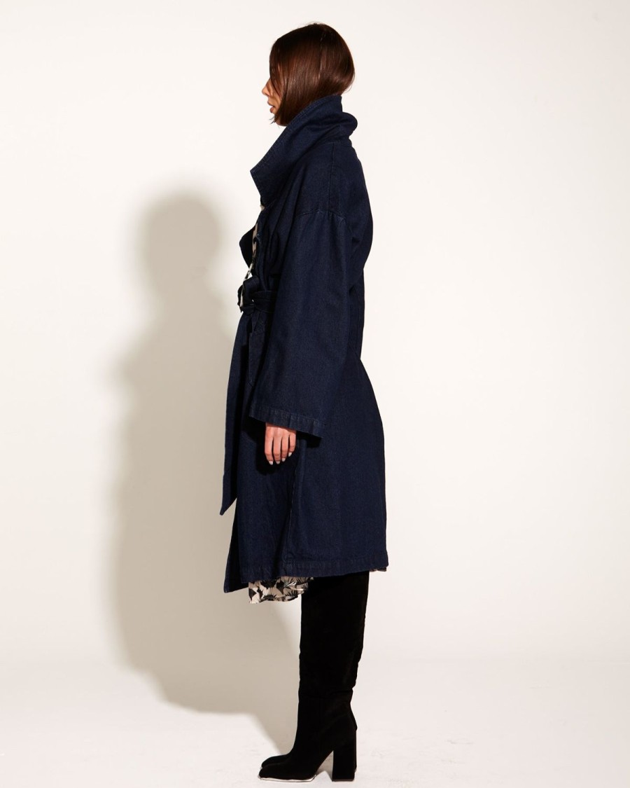 Jackets, Coats & Vests | Fate + Becker Night And Day Denim Trench Coat - Midnight