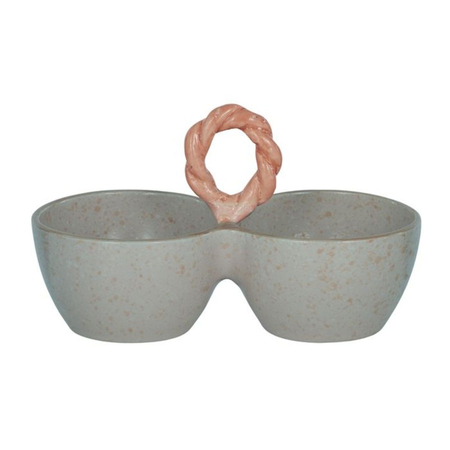 Dining & Entertaining | Coast To Coast Home Cadiz Ceramic Double Bowl - Nude