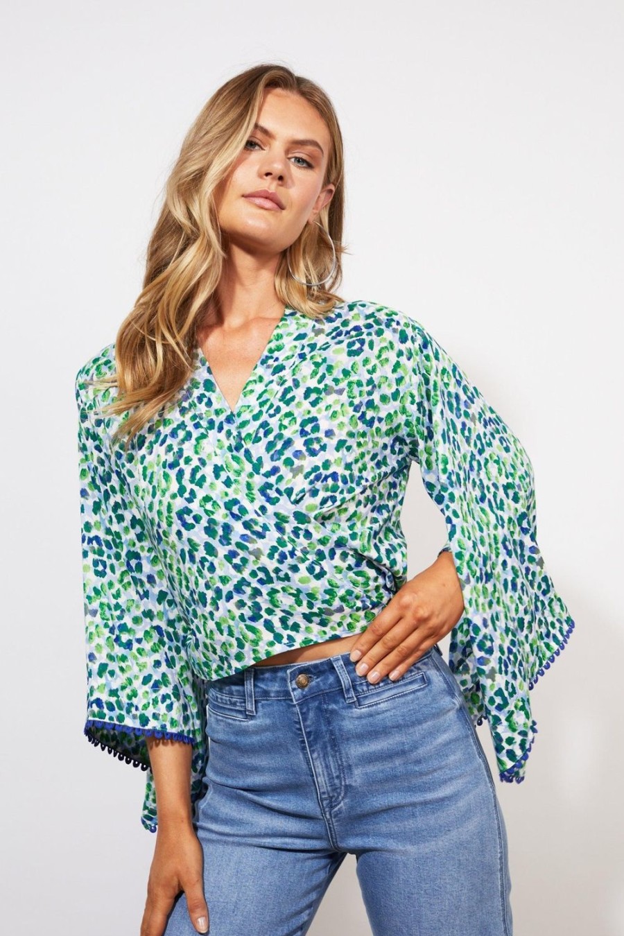 Tops | Haven Lamu Wrap Top - Savanna Blue