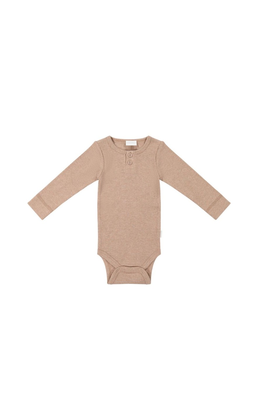 Jamie Kay | Jamie Kay Organic Cotton Modal Long Sleeve Bodysuit - Hazelnut Marle