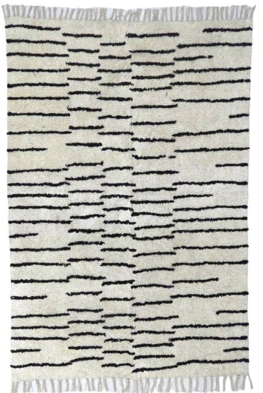 Floor Rugs & Doormats | Coast To Coast Home Zani Cotton Rug - Ivory/Black