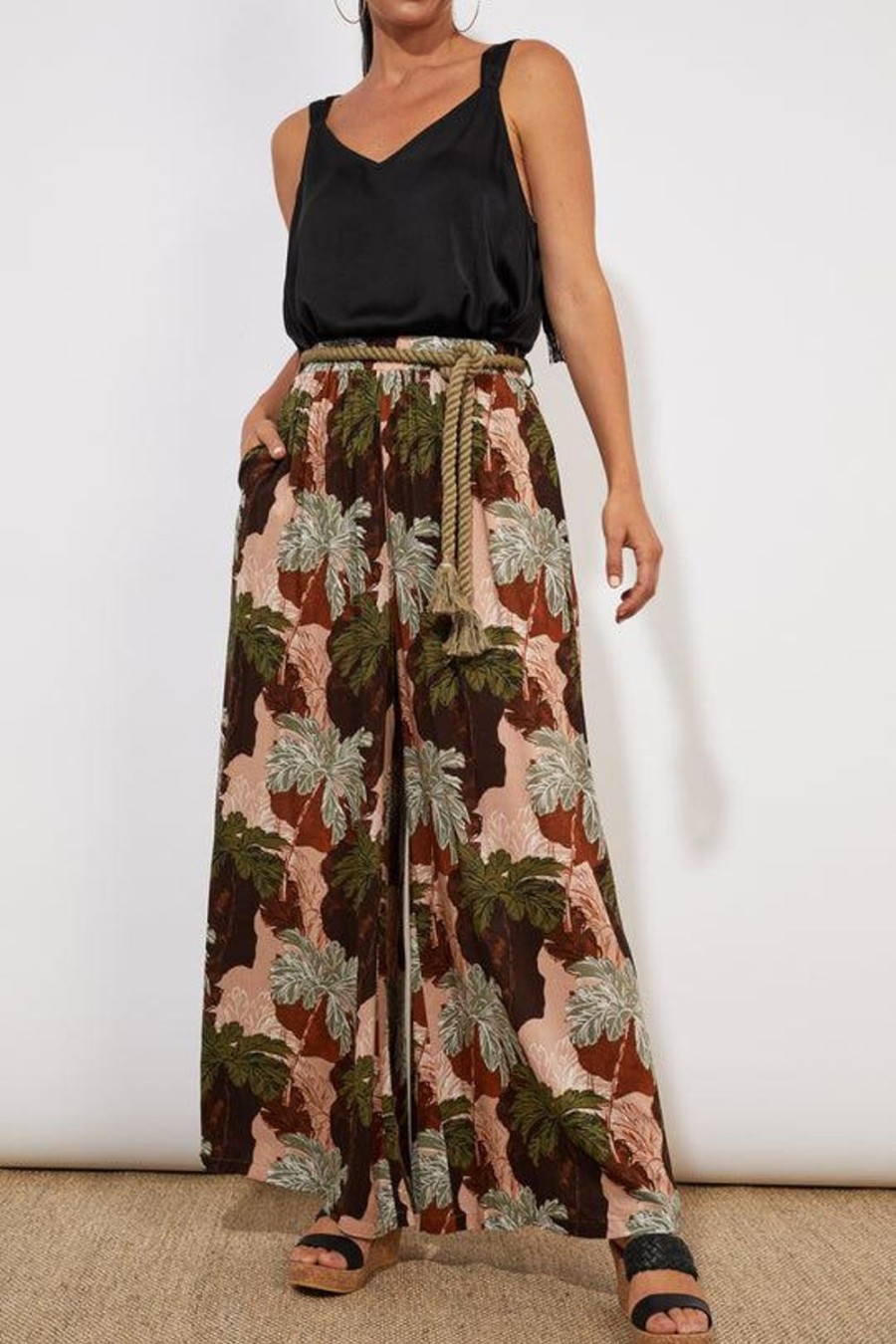 Pants | Haven Cayman Palazzo Pant - Palms