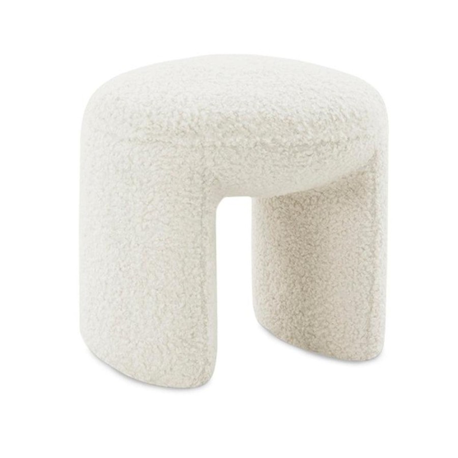 Furniture | Madras Link Bennett Boucle Cream Ottoman