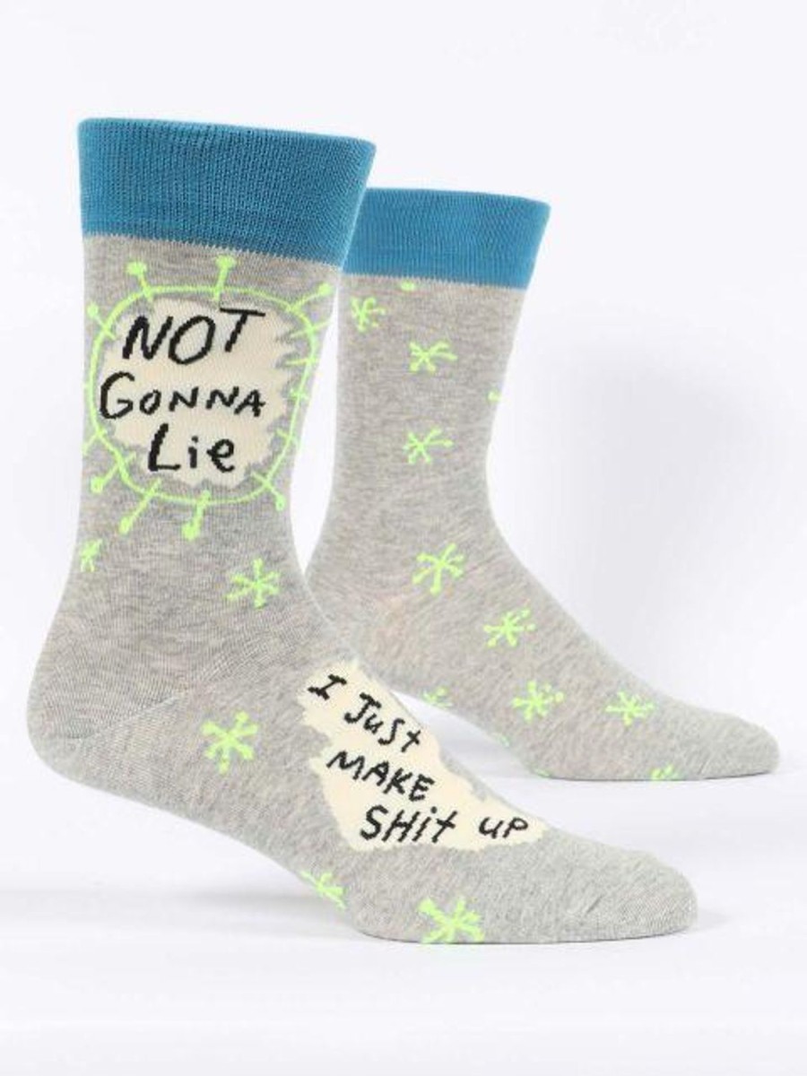 Fun & Games | Blue Q Not Gonna Lie, I Just Make Shit Up Men'S Crew Socks