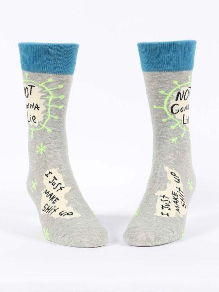 Fun & Games | Blue Q Not Gonna Lie, I Just Make Shit Up Men'S Crew Socks