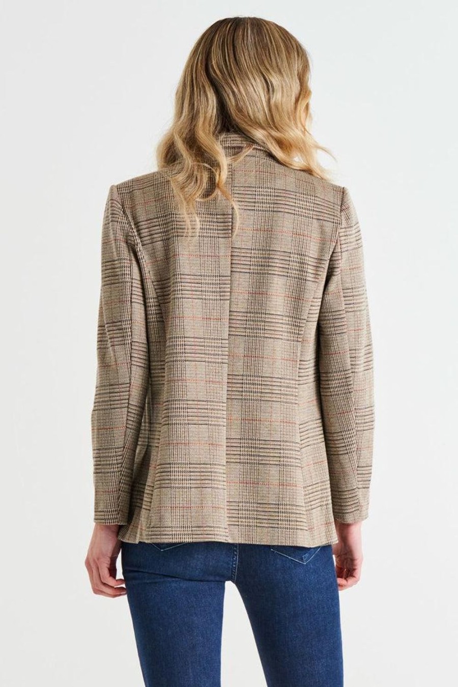 Jackets, Coats & Vests | Betty Basics Portsea Blazer - Mocha Plaid