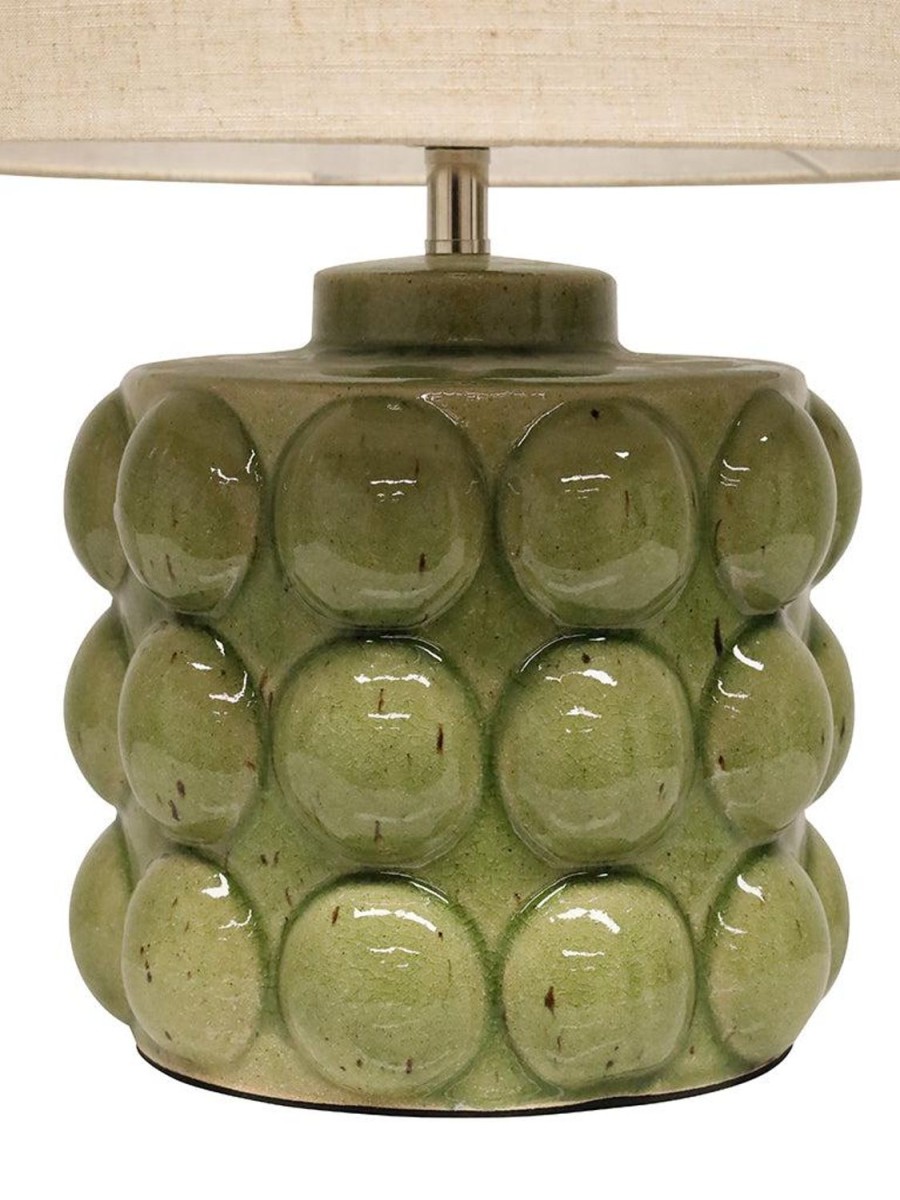 Lighting | Robert Mark Syros Ceramic Lamp With Linen Shade - Sage Green