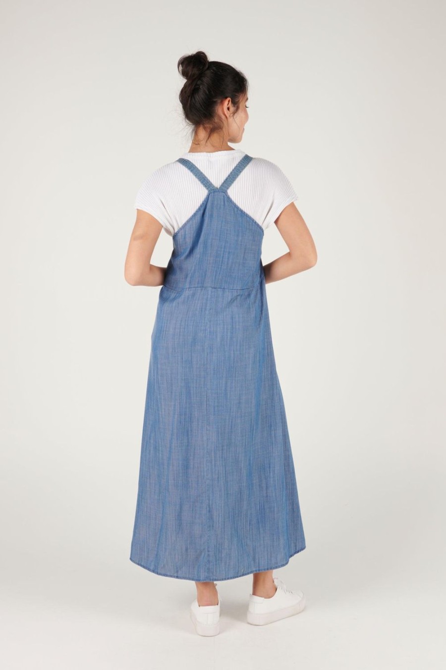 Dresses | Ellis & Dewey Pinafore Dress - Chambray Blue