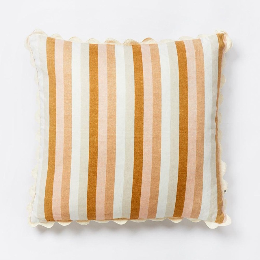 Soft Furnishings | Bonnie & Neil Florence Stripe Cushion Wheat 60Cm