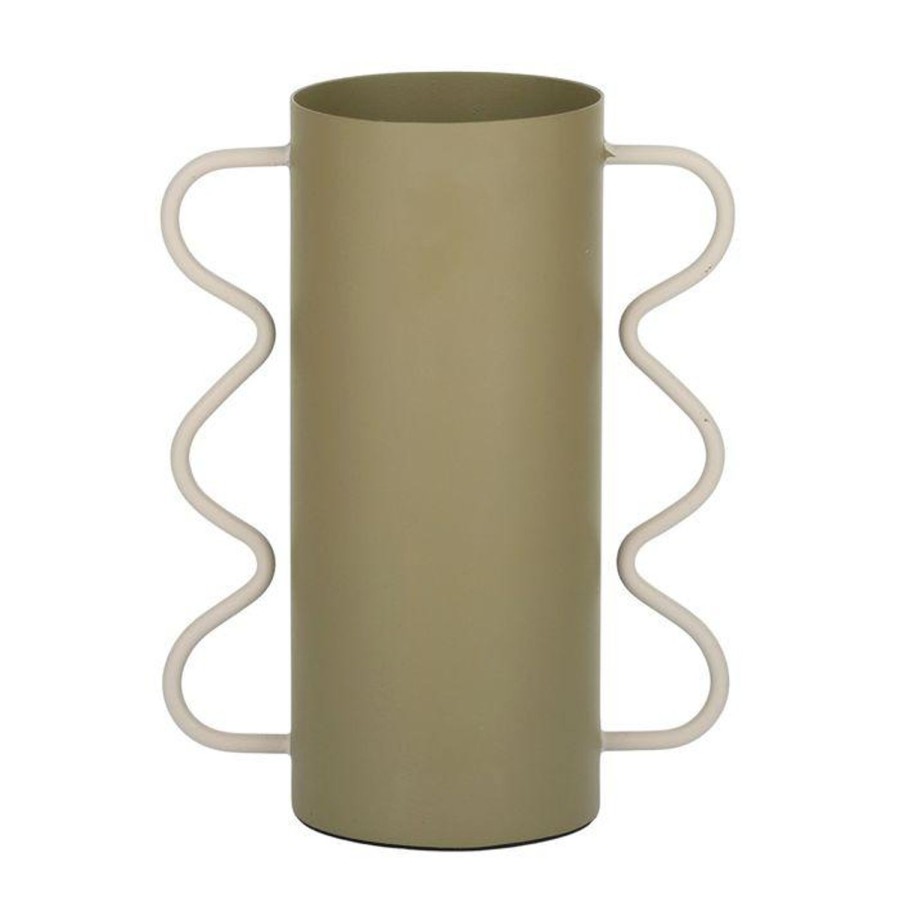 Pots, Planters & Vases | Coast To Coast Home Tilde Metal Vase - Olive/Beige