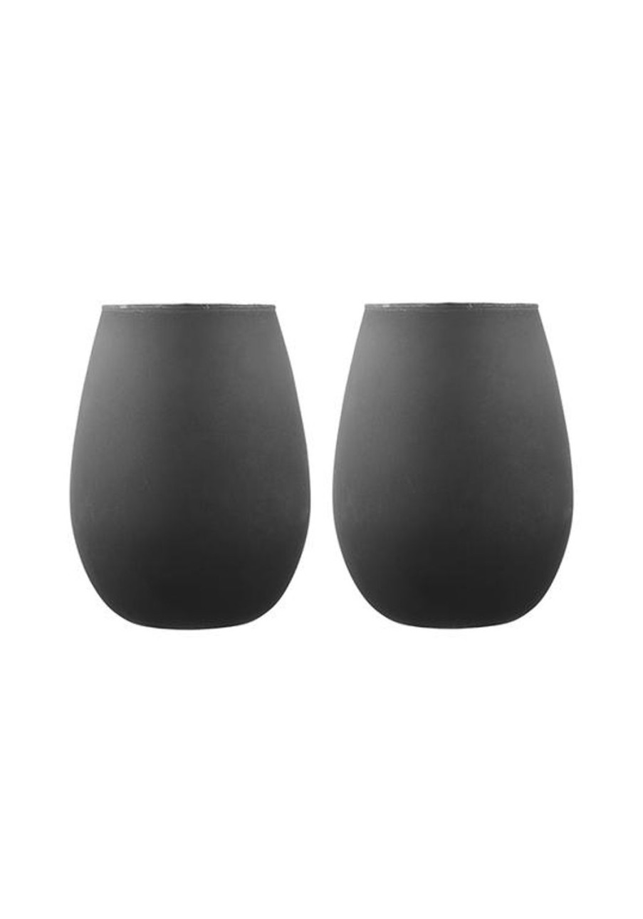 Dining & Entertaining | Tempa Aurora Matte Black 2Pk Glass Tumbler