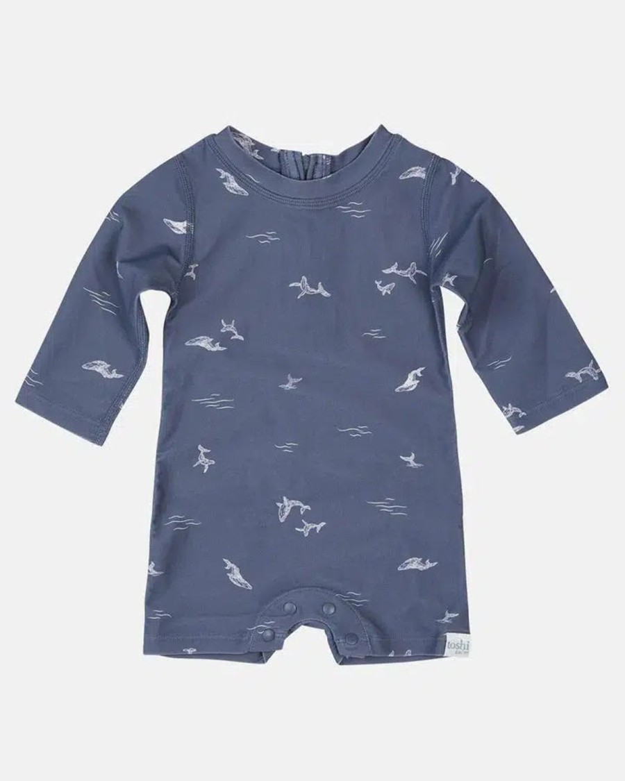 Clothing & Accessories | Toshi Swim Baby Onesie Long Sleeve Classic - Whales