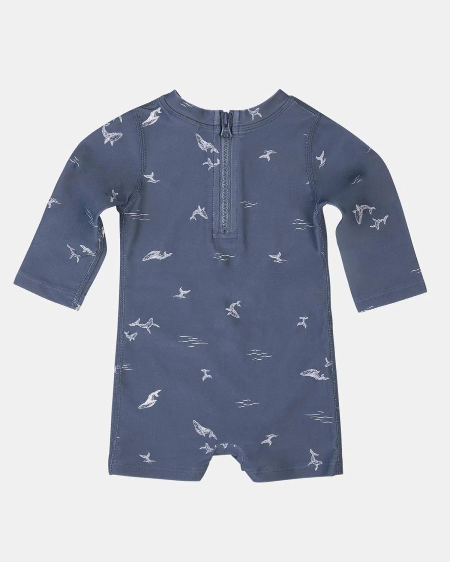 Clothing & Accessories | Toshi Swim Baby Onesie Long Sleeve Classic - Whales