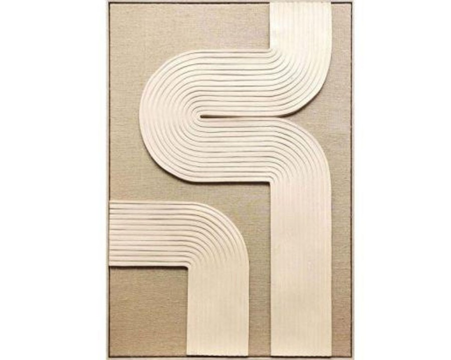 Wall Decor | Robert Mark Fluted Jute Framed Art C - Natural Frame 120X80Cm