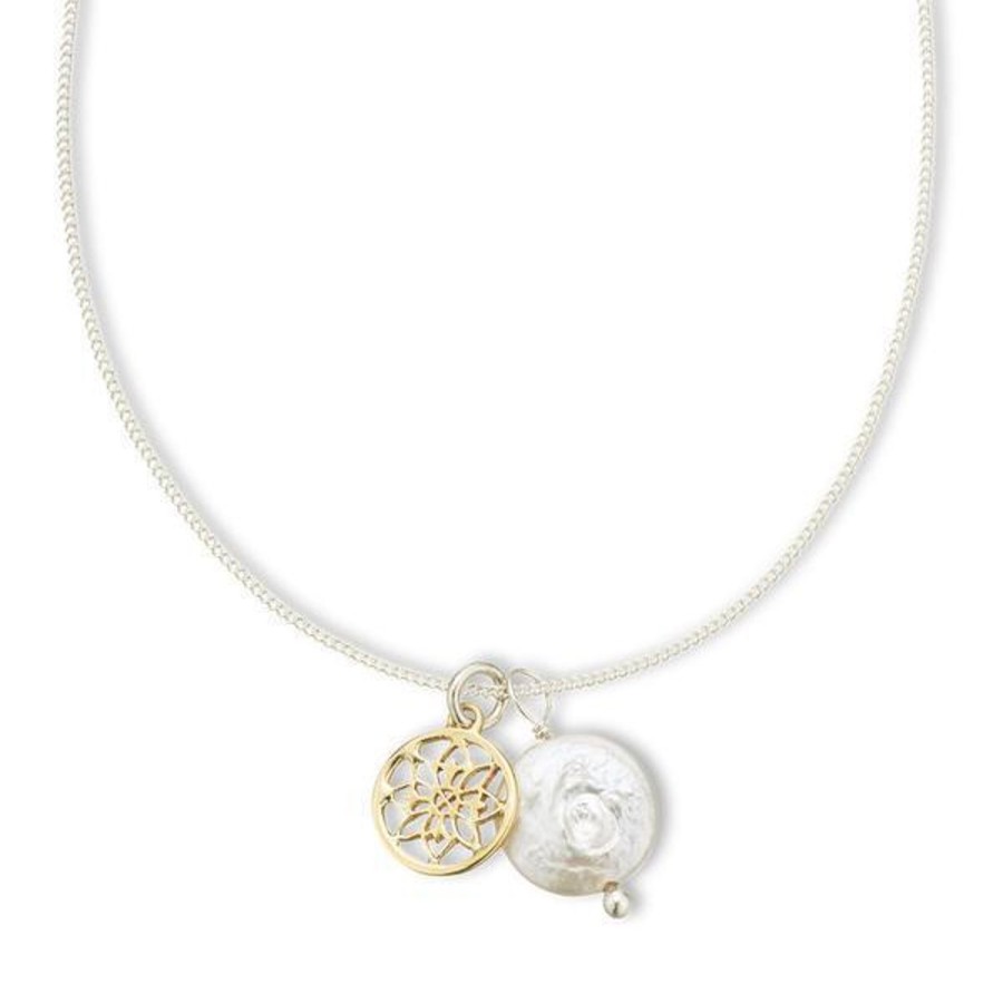 Jewellery | Palas Silver/Brass Mandala & Pearl Amulet Necklace