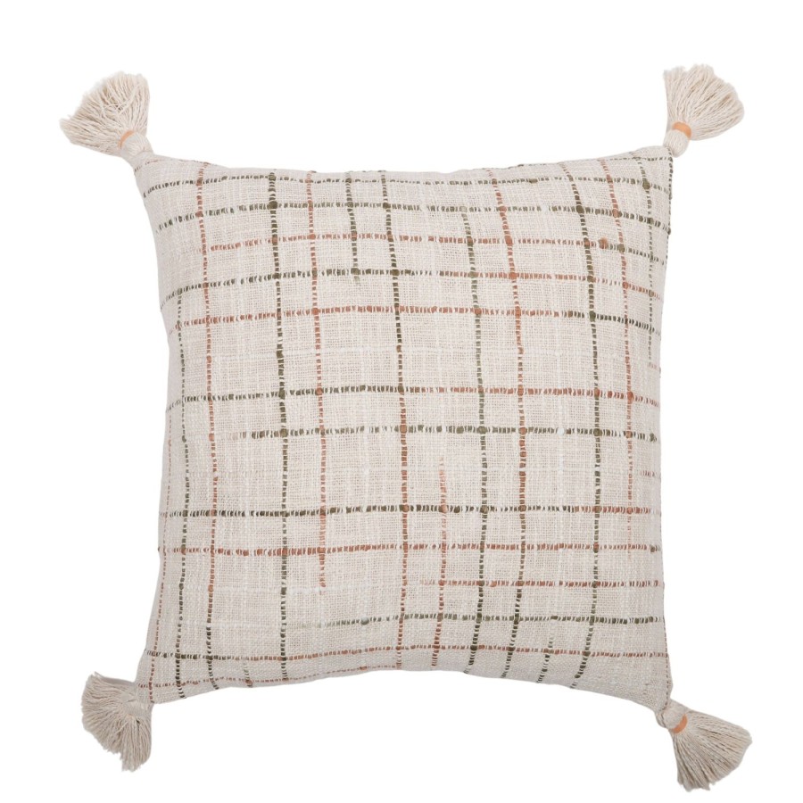 Soft Furnishings | Coast To Coast Home Minx Cotton Cushion 50X50Cm - Clay/Green