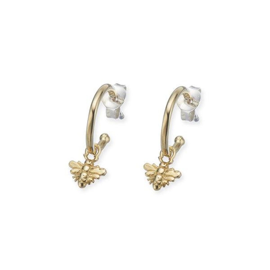 Jewellery | Palas Golden Bee Hoop Earrings