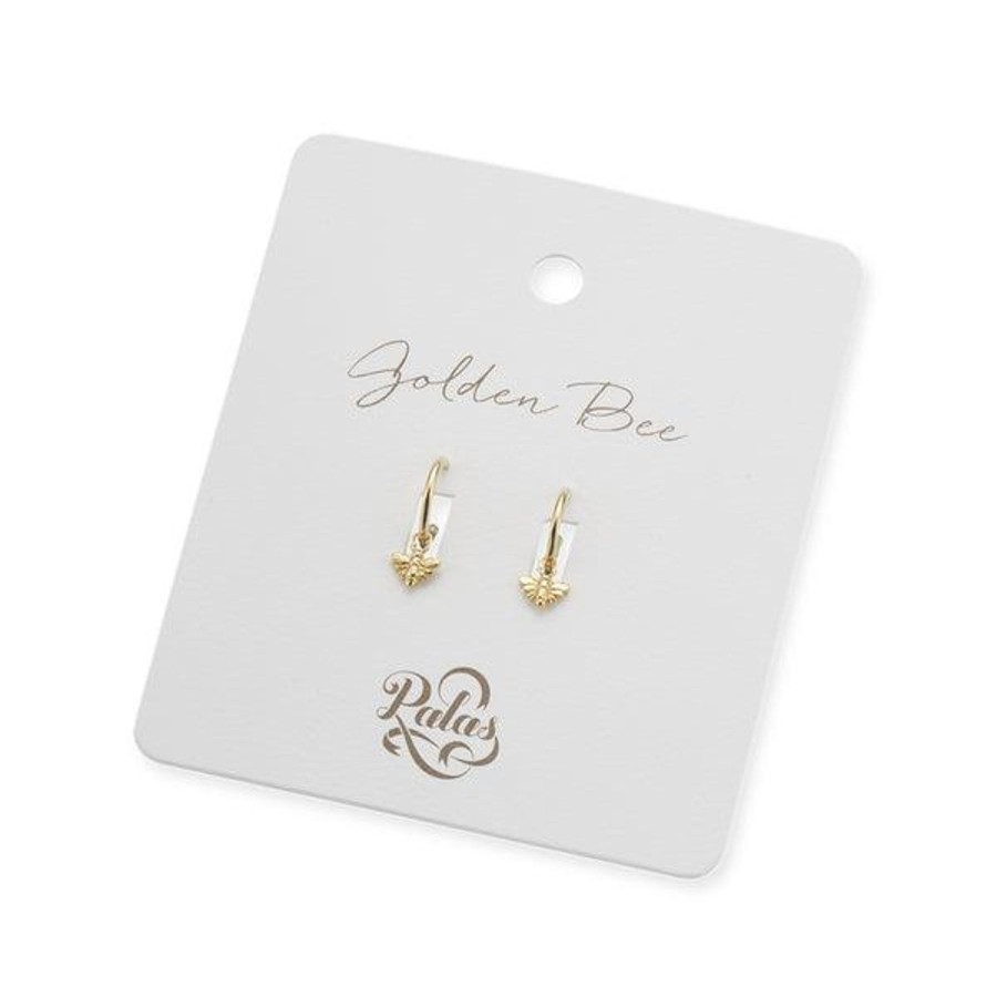 Jewellery | Palas Golden Bee Hoop Earrings