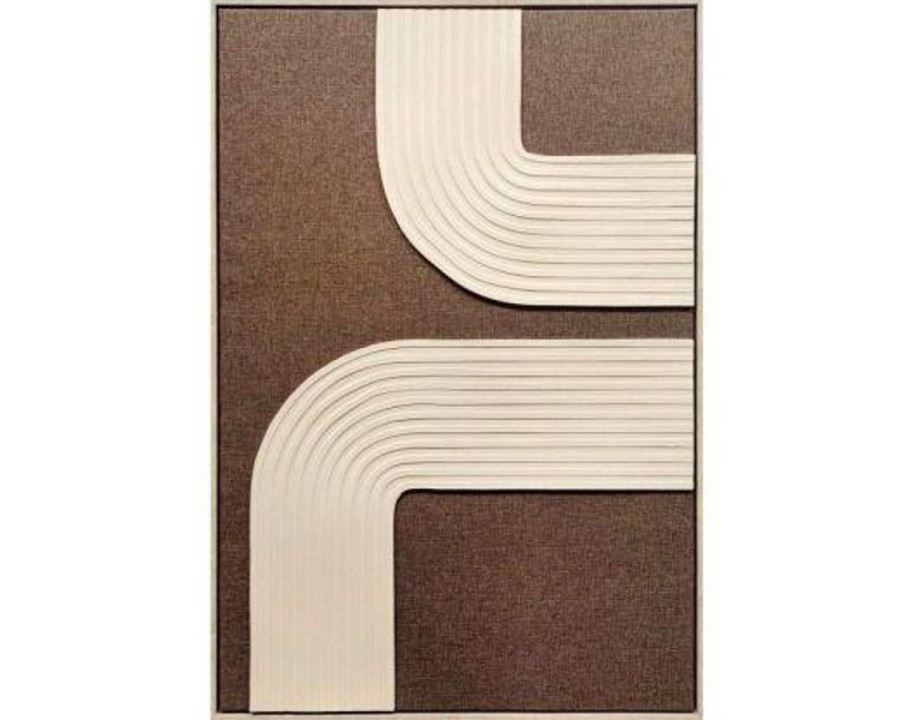 Wall Decor | Robert Mark Fluted Jute Framed Art B - Natural Frame 120X80Cm