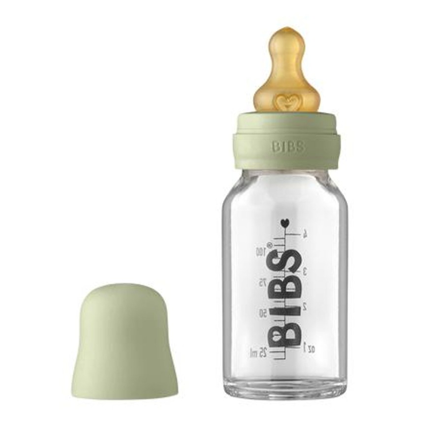 Nursery & Nurture | BIBS 110Ml Glass Bottle Set - Sage