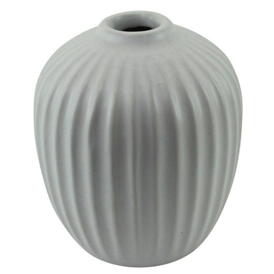 Pots, Planters & Vases | NF Grooved Bud Vase 11X13Cm - White